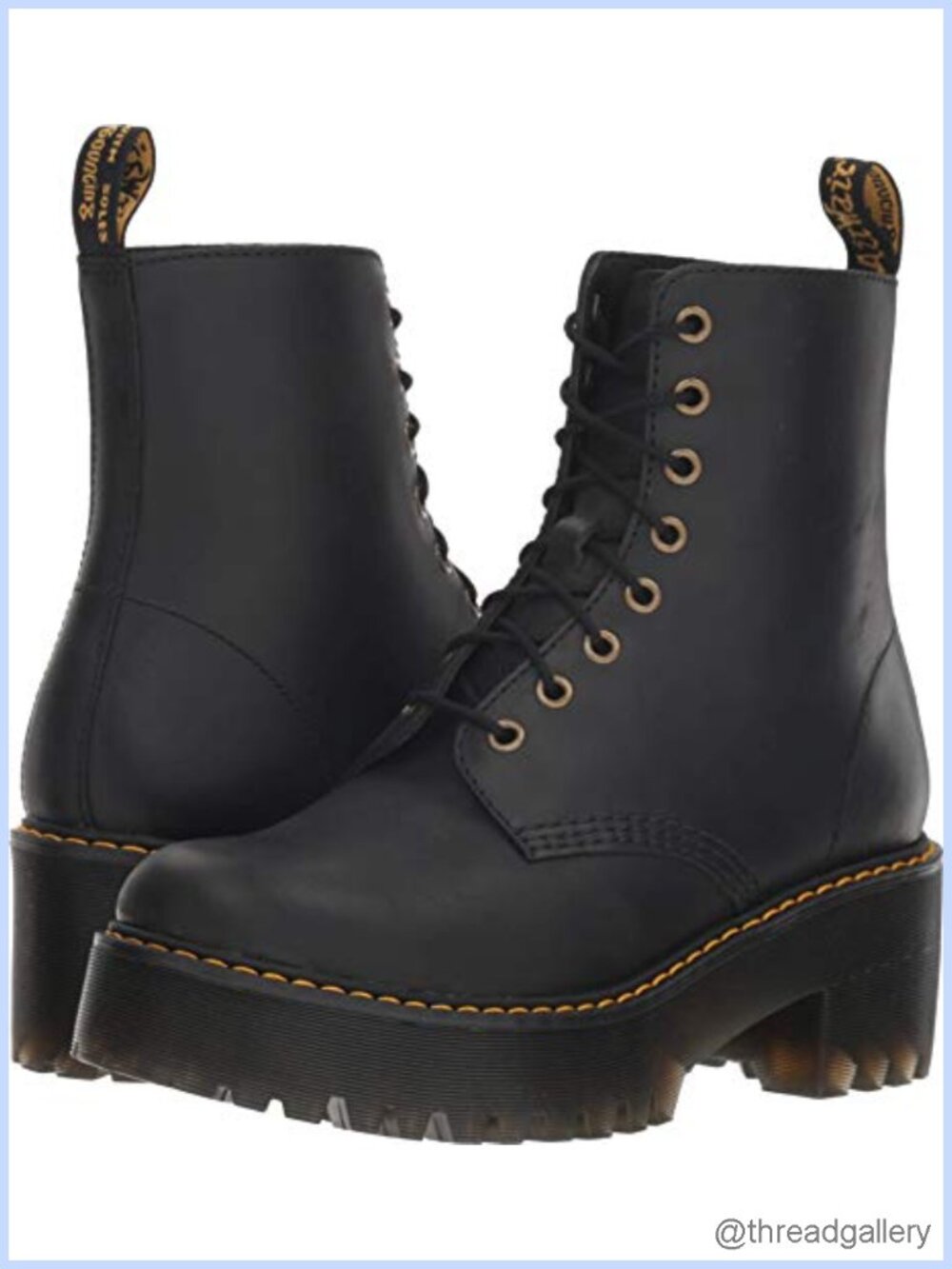 Dr. Martens Shriver Hi Leather Lace Up Heeled Mid-Calf Boot